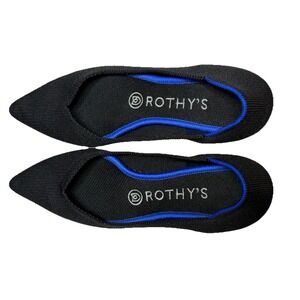 Rothy's The Point Black Knit Flats Women's Size 7 Balletcore Chic Minimalist